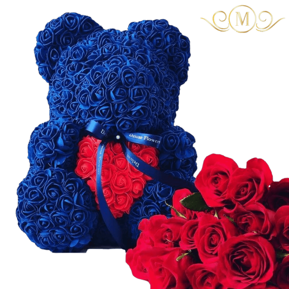 
                  
                    Exclusive Blue Rose Bear - RoseBearUs
                  
                