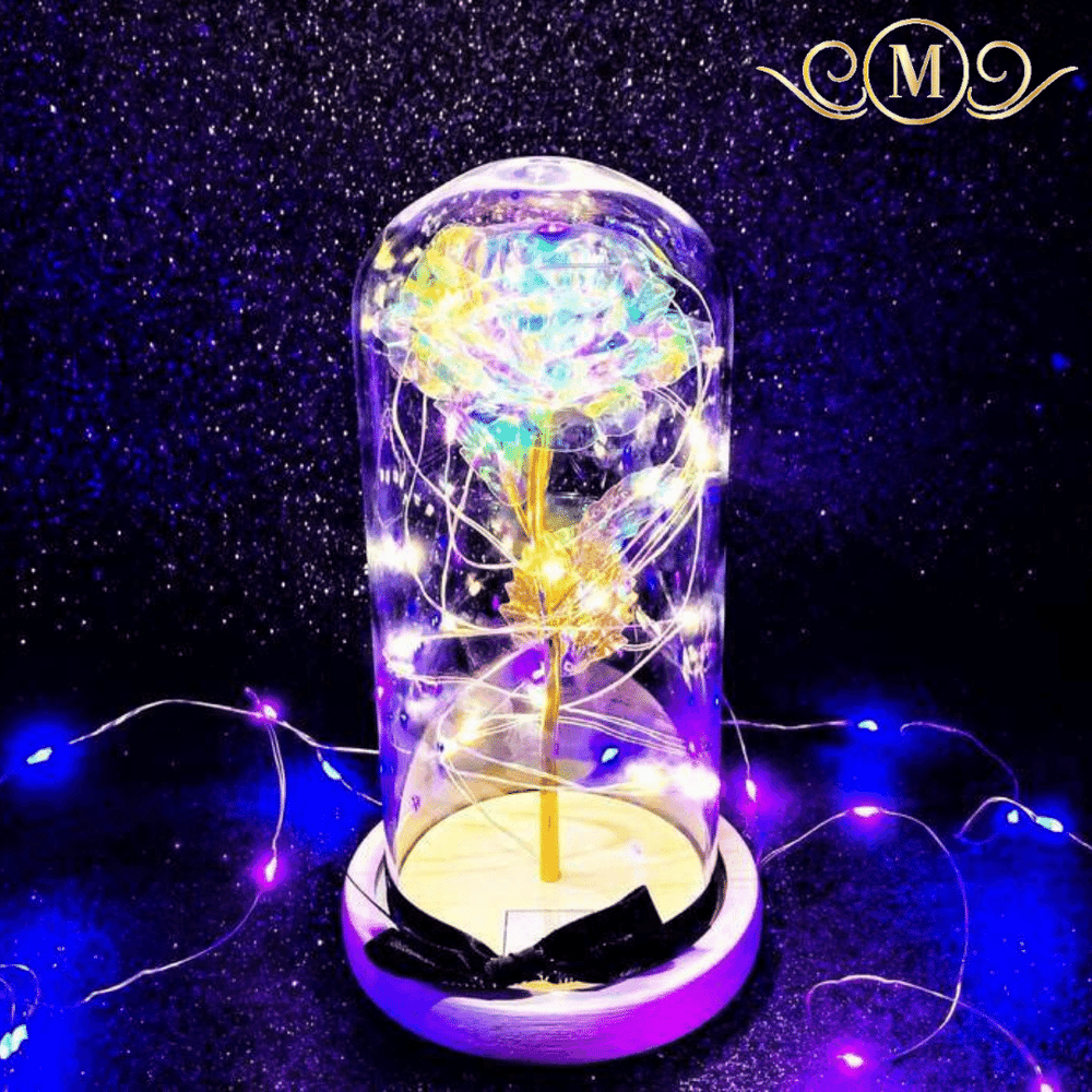 
                  
                    Special LED Galaxy Rose In Glass - RoseBearUs
                  
                